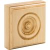 Hardware Resources 3-1/2" Wx1-1/8"Dx3-1/2"H Hard Maple Bead Edge Traditional Rosette ROS3MP